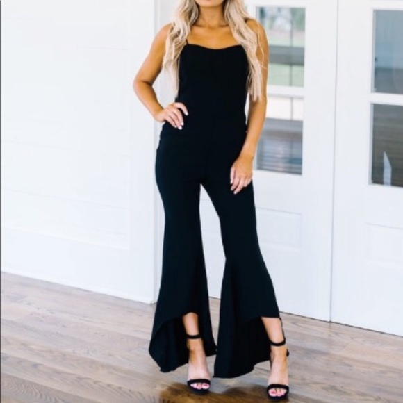 these three boutique Pants - High Low Flared Jumpsuit These Three Boutique